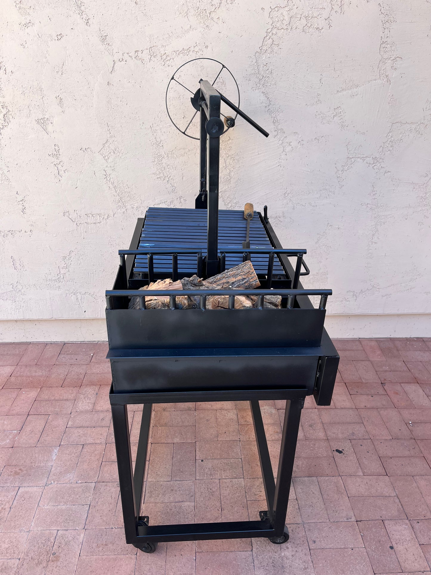 Argentine Grill w/ Brasero firebox and V Grates w/drip tray - 44" by 24"