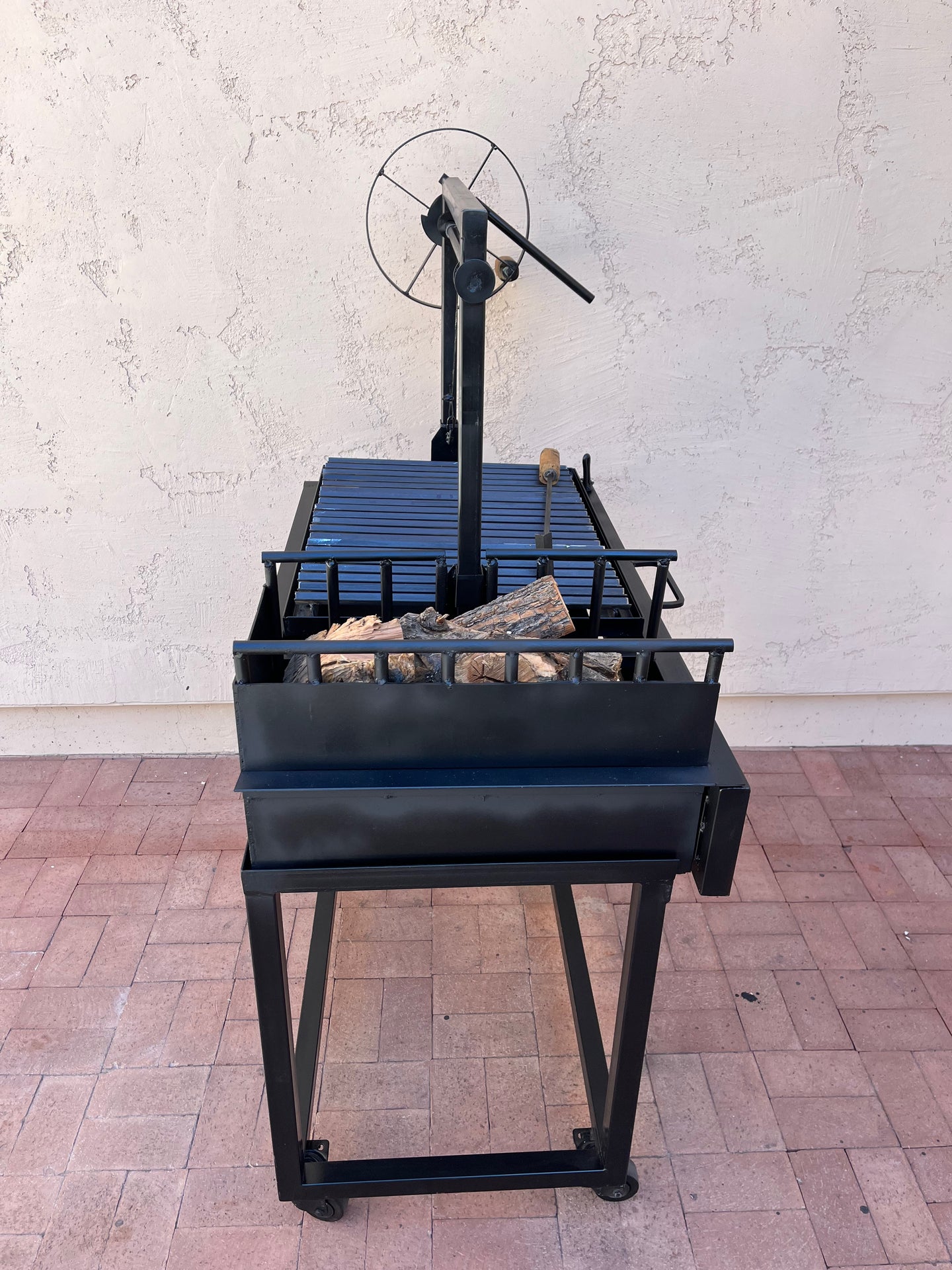 Argentine Grill w/ Brasero firebox and V Grates w/drip tray - 44" by 24"